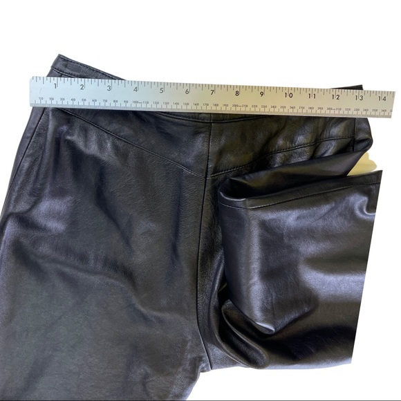 NWOT St John Collection Black Leather Pants Size 2 - Picture 7 of 9